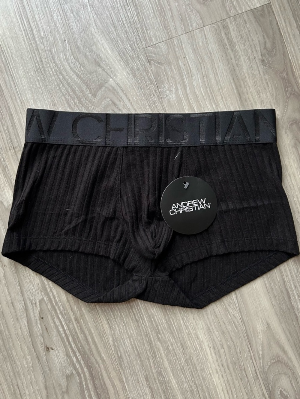 Andrew Christian | Essentials Rib Trunk w/ Almost Naked in Black (Small)